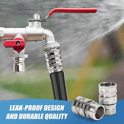 Stainless Steel Garden Hose Quick Connect Set, 3/4 Inch GHT Water Hose Fittings, Heavy Duty Quick Release Connector for Garden Hose, and Sprayers