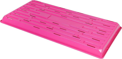 SUNPACK 10" x 20" Heavy Duty Shallow Plastic Seed Starting Tray, Magenta, 1" - Lined with Drainage Holes for Excess Water and Aeration, Ideal for Greenhouses or Indoor Gardening