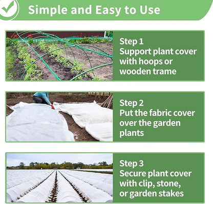 SPORTYOUTH 2 Packs Plant Covers Freeze Protection 10 x 30 FT 1.2 oz/yd² Frost Cloth Blankets Large Thicker Garden Floating Row Cover Fabric for Outdoor Plants Winter Cold Fruits Pests Protection