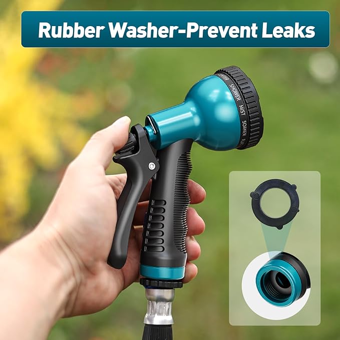 Garden Hose Nozzle Sprayer 10 Watering Patterns Spray Nozzles Heavy Duty Hose Head Lightweight Hose Attachment Blue