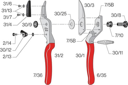 Felco F31 Pruning Shears – 8.3" Garden Clippers with Anvil Blade for Dry & Hard Wood | Hand Pruner for Gardening | Garden Tool Cutter with Aluminum Handle, Alloy Steel Blade, High-Torque Cutting Power