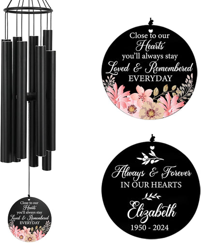 Personalized 36" Memorial Wind Chimes for Outside, Sympathy and Bereavement Gift for Loss of Loved One, A Thoughtful Remembrance of Mother, Father or Husband for Garden and Patio