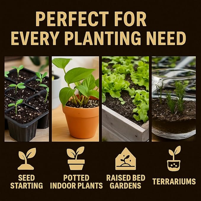 Horticultural Organic Vermiculite for Plants - Medium Grade - Natural Soil Additive for Gardening, Houseplants, Mushrooms, Potted Plants, Hydroponics, Terrariums (3 Quart)