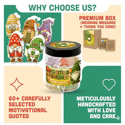 Positive Gnome Jar with 60 Daily Affirmation Cards, Emotional Support Gnome, Encouraging Gnomes Mini, Gnome Birthday Decorations, Gnome Gifts, Mini Gnomes Bulk, Inspirational Gifts for Women