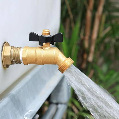 UNWAVER Garden Hose Full Flow Faucets Heavy Brass Bibb 1/2" Male NPT inlet Connection with 3/4" Male GHT water hose outlet (1/2 inlet Butterfly Handle 1PCS)