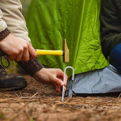 Rebar Stakes 12inx6mm Galvanized J Hook 12pcs – Heavy Duty Ground Tent Stakes for Fence,Bounce House,Outdoor Plants,Artificial Turf,Dog Coop,Metal Stakes for Christmas Decorations