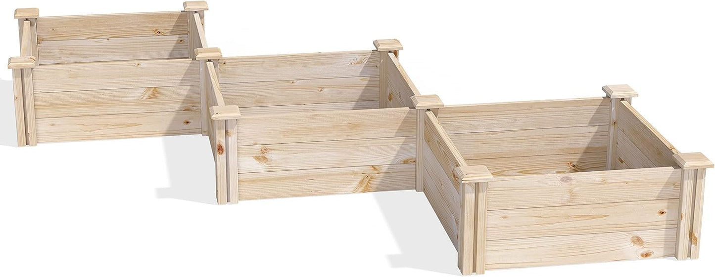 Greenes Fence Original Pine Raised Garden Bed, Diagonal Shape, 6' x 6' x 10.5" - Made in USA with American Pine