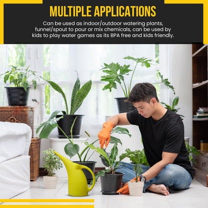 KP KOOL PRODUCTS Small Watering Can 1/2 Gallon for Indoor Plants - Outdoor Watering Can for Garden - Yellow Plant Waterer - 1 Pack