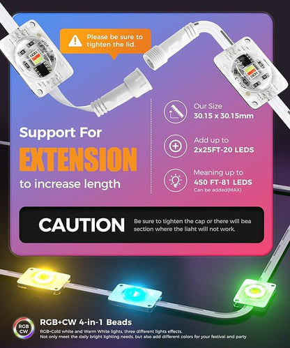 POOFZY Permanent Outdoor Lights for House, 100ft RGB+IC Smart Outdoor Decor, 50 Scene Modes, App/Remote Control, IP67 Waterproof, for Christmas, Holiday, Daily & Pool Party Decor, House Roof Lighting