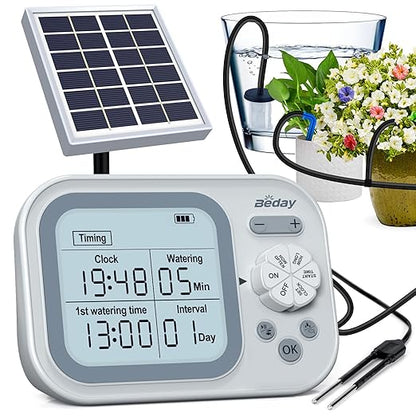 Solar Automatic Drip Irrigation System Houseplant Auto Self Watering Device Waterer for 15 Potted Plants Outdoor Indoor Garden Balcony Vacation While Away