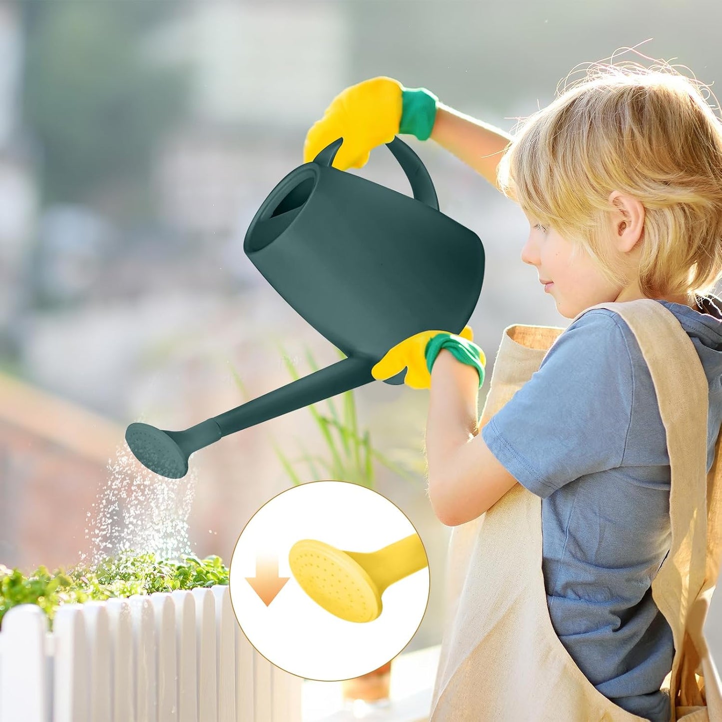 Plastic Watering Can - 1/2 Gallon - Blackish Green