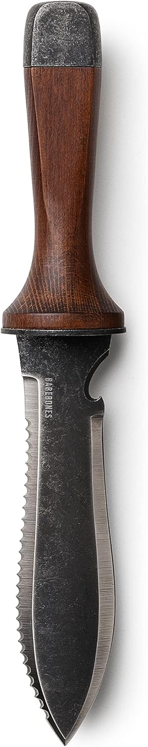 Barebones Hori Hori Ultimate - Garden Knife with Double-Edged Tempered Steel Blade, Walnut Handle, Ambidextrous Use, Japanese Knife Garden Tool for Weeding and Gardening (Tool Only)