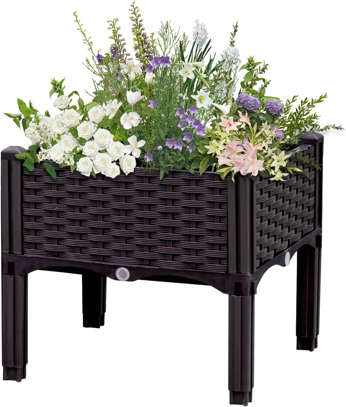 Raised Garden Bed with Legs, Large Planter Box Raised Garden Beds Outdoor, Rectangular Elevated Planter Box for Gardening Vegetables, Flowers, Fruits and Plants, 15.7"(L) x 15.7"(W) x 14.5"(H)