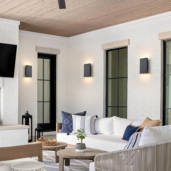 Modern Outdoor Wall Light Black Up and Down Lights Outdoor 10" LED Exterior Lighting Fixtures for House, Porch Outside Lights for Entryway Front Door Patio Garage (10W, 3000K/4500K/6000K)