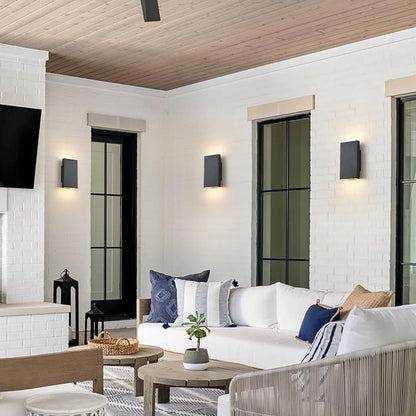 Modern Outdoor Wall Light Black Up and Down Lights Outdoor 10" LED Exterior Lighting Fixtures for House, Porch Outside Lights for Entryway Front Door Patio Garage (10W, 3000K/4500K/6000K)