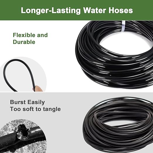 250FT Drip Irrigation Kit for Garden, Raised Bed Watering System with 1/2" & 1/4", Quick-Connect Plant Accessories, Drip Line Kit for Greenhouse, DIY Micro Sprinklers Set for Yard Outside, Raised Bed