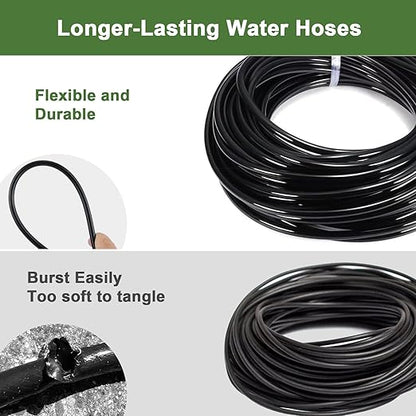 250FT Drip Irrigation Kit for Garden, Raised Bed Watering System with 1/2" & 1/4", Quick-Connect Plant Accessories, Drip Line Kit for Greenhouse, DIY Micro Sprinklers Set for Yard Outside, Raised Bed