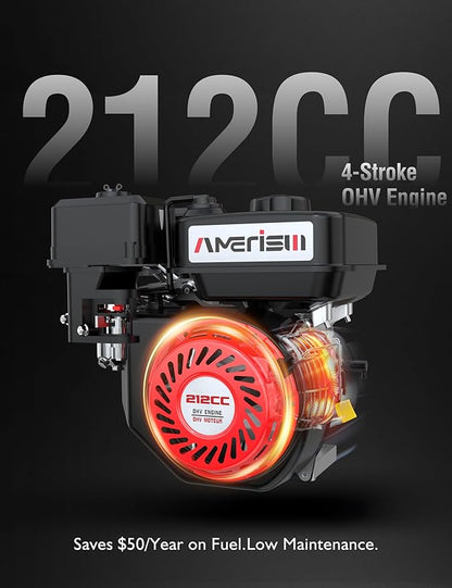 Gas Pressure Washer MAX 3800 PSI, MAX 2.5 GPM, 212CC, with Onboard Soap Tank, Metal Spray Wand, 5 Nozzles for House Siding, Driveways, Cars