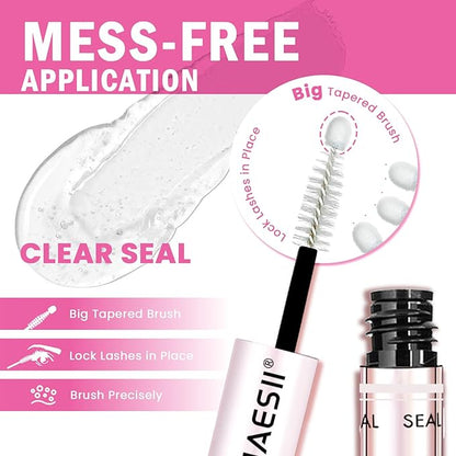 Lash Cluster Glue Lash Bond and Seal Waterproof Lash Glue for Eyelash Clusters 10ml Bond and Seal 2-in-1 Home Use Strong Hold 72H