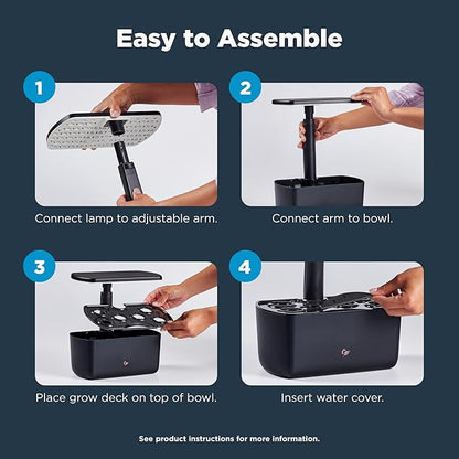 AeroGarden Harvest Lite, Indoor Garden Hydroponic System with LED Grow Light, Holds up to 6 AeroGarden Pods, Black