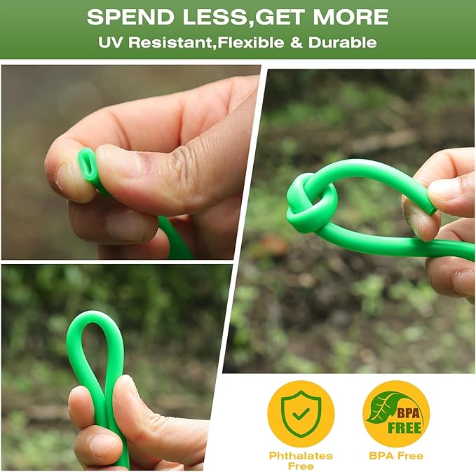 1/4 inch Drip Irrigation Tubing 200ft Green Blank Distribution Hose Perfect for DIY Garden Irrigation Hose System, Hydroponics, Misting Tubing (200FT)