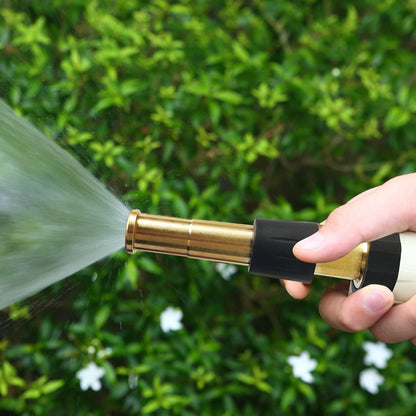 Hourleey 2 Pcs 5" Heavy Duty Brass Nozzles, Brass Jet Sweeper Garden Hose Nozzle, 3/4" GHT Nozzles for Garden Watering, Car and Pet Washing