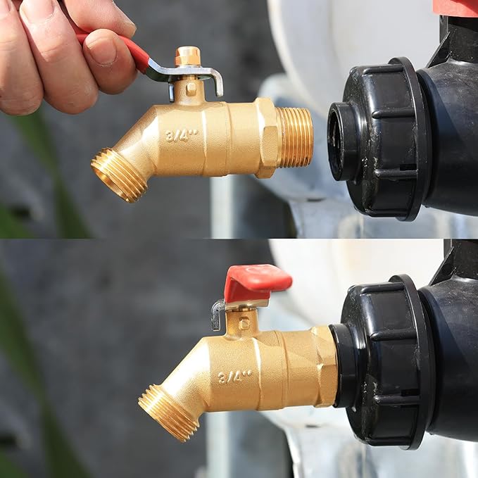 UNWAVER Garden Hose Full Flow Faucets Heavy Brass Bibb 3/4" Male NPT inlet Connection with Male GHT water hose outlet(3/4 inlet Long Handle 1PCS)