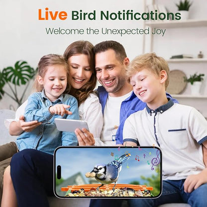 Bird Feeder with Camera 2.5K HD Live Video, AI Bird Identifier, 5MP Photos, 7W Solar Powered & 4000mAh Battery for Wall/Mount/Hang (Green)