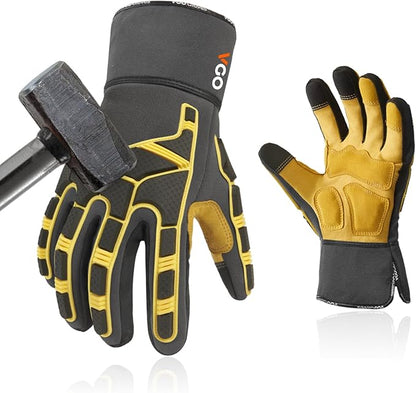 Vgo... Work Gloves for Men,Leather Safety Work Gloves,Scratch protection,Thornproof,Touchscreen(CA7777/CA7780/GA7776/PA7775)