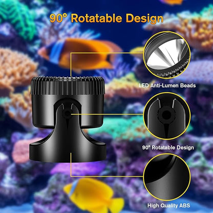 POPOSOAP Pond Lights, 4-in-1 Warm White Underwater Pond Lights, IP68 Waterproof LED Landscape Spotlights for for Pond, Garden, Patio, Fountain, Pool, Waterfall Decoration(4 Head Lamps)