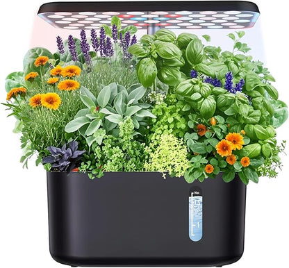 Sonicgrace Indoor Hydroponic Growing System with LED Grow Light, Quiet Smart Water Pump, 5 Pods, Automatic Timer, Perfect for Herbs, Vegetables and Fruits, Ideal Home Office Gardening Gift