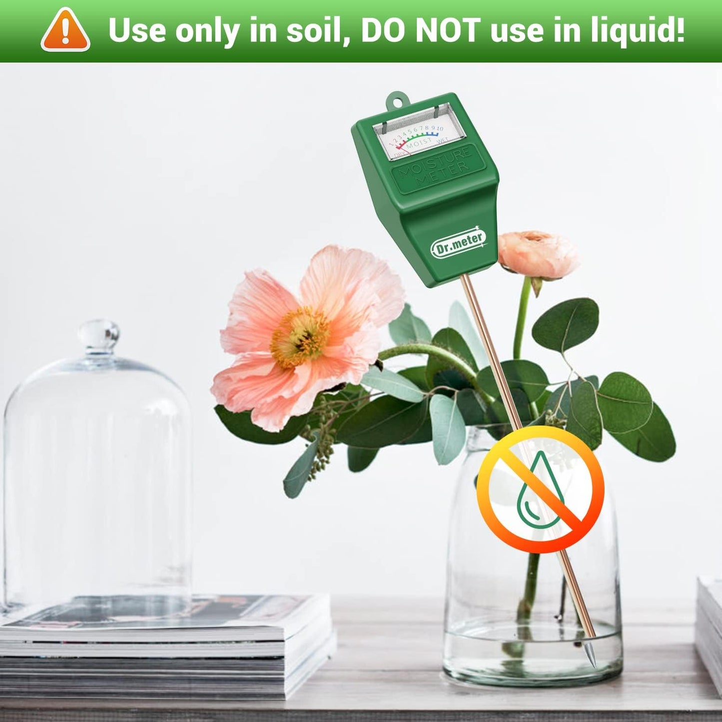 Soil Moisture Meter, 2 Packs Soil Test Kit for Garden Lawn Farm Indoor & Outdoor Use - Soil Tester Hygrometer Sensor for Houseplants - Plant Water Meter-No Battery Needed, Gardening Gifts