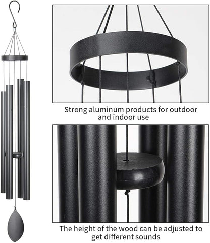 Large Wind Chimes Outside Deep Tone,44" Memorial Wind Chimes Outdoor with 4 Heavy Tubes Soothing Melody Sympathy Gift for Mom Patio Hanging Decor