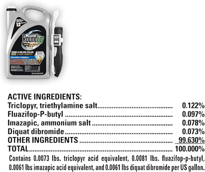 Roundup Dual Action 365 Weed & Grass Killer Plus 12 Month Preventer with Comfort Wand, Kills & Prevents for up to 1 Year, 1 gal.