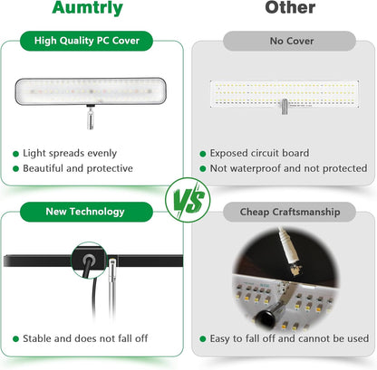 Grow Light, Full Spectrum Desktop Plant Lights for Indoor Growing Seedling 2 Pack, Large Area Lighting LED Grow Lamp with Base, Height Adjustable 26 Inch Black with 6/12/16H Timer
