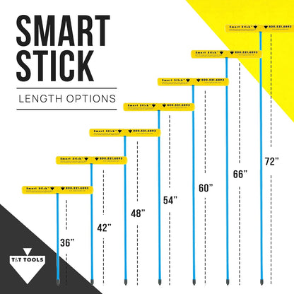 T&T Tools 60-Inch Smart Stick Metal Soil Probe – 3/8" Heavy Duty Round Metal Rod with T-Handle for Penetrating Ground – Plumbing, Landscaping, Locating Septic Tanks, Gas & Water Lines, Tiles -1 Pack