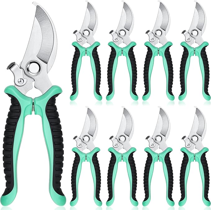 Lothee 9 Pcs Garden Shears Pruning Garden Clippers Bulk Bypass Pruner Heavy Duty for Gardening Hedge Plant Cutting Flower Scissors for Tree Trimming Bonsai Cutting Fruits Picking