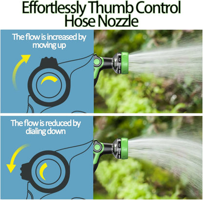 Hose Nozzle 10 Adjustable Patterns Garden Hose Nozzle Premium High Pressure Water Hose Nozzle with Thumb Control Design Hose Sprayer Nozzle for Garden & Lawns Watering, Cleaning, Pets & Car Washing