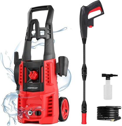 Electric Pressure Washer, 4800 PSI Max,3.0 GPM, 5" Wheels, 18M Cord/Hose Length Max, Power Washer for Patio, Car, Driveway, Fence & Home Cleaning
