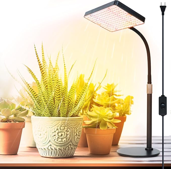 25 Watt Power Table Top Grow Lights for Indoor Plants, Seed Starting, Bonsai, 2500 Lumen Enough Bright Like A Small Sun for Your Jungle, Daisy Chain Function, 16"-24" Height Adjustable, Plug-and-Play