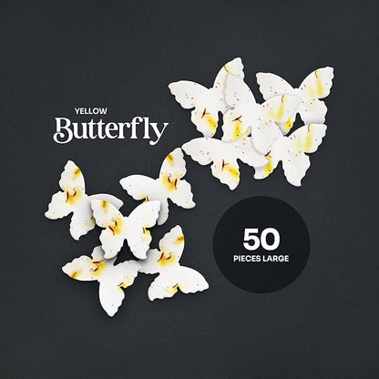 Butterfly Seed Paper – 50pcs Large Yellow Plantable Wildflower, Writable & Plantable Gift for Moms, Plant Lover, & Teachers, Ideal for Weddings, Baby Shower, Memorial, & Celebrations