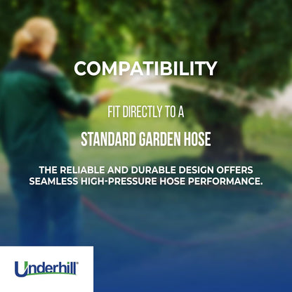 Underhill Precision Cloudburst with High Flow Control Valve Garden Water Hose Nozzle, Sprayer, 48 GPM 80 PSI, 3/4-Inch by 1-Inch, Heavy-Duty, HN4800CV