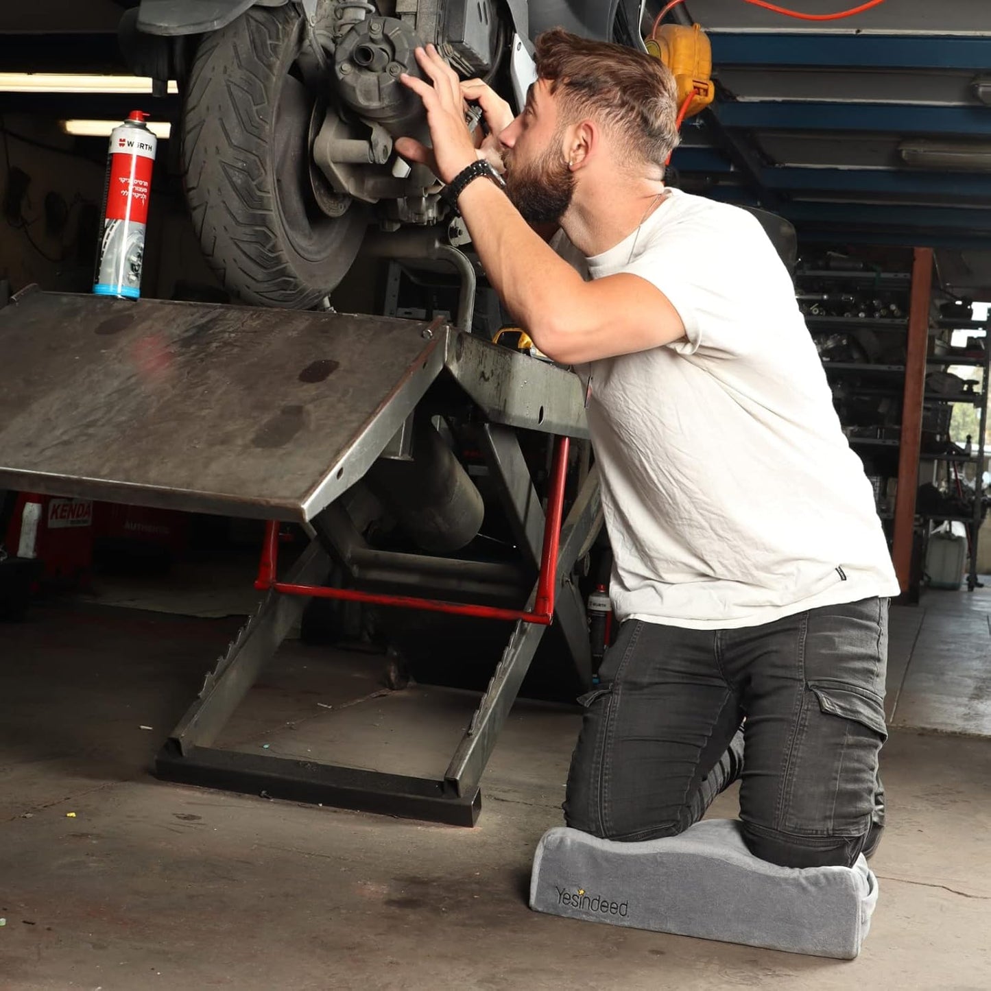 Kneeling Pad Comfort Memory Foam - Extra Thick Knee Cushion Floor Sitting for Work, Mechanics, Construction, Gardening, Yoga, Bath Kneeler for Baby Bath -Provide Support for Knees & Elevation (Gray)