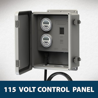 Airmax PondSeries Floating Fountain for Pond & Lake, Water Cooled Motor with 3 Spray Pattern Nozzles for Surface Aeration, 1/2 HP, 115 Volt, 100' Power Cord