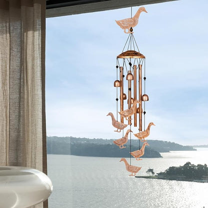 Duck Wind Chimes for Outside, Metal Windchimes Outdoors, Duck Gifts for Women/Men, Memorial/Birthday Gifts, Garden Decor for Outside, Patio or Yard, Durable Chimes for Outdoors