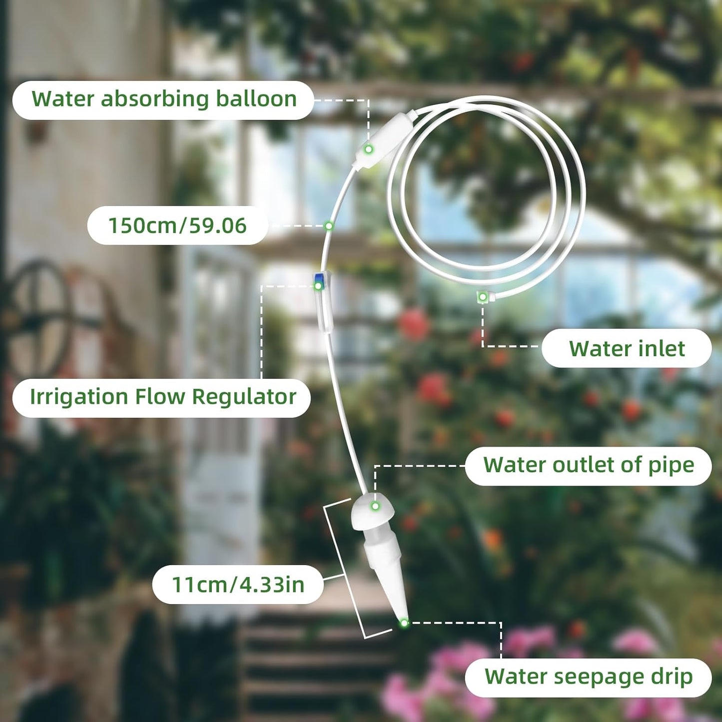 Plant Watering Seepage Devices, Insert into Soil, Self Watering Stakes for Indoor & Outdoor Plant, Automatic Irrigation (12 PCs)