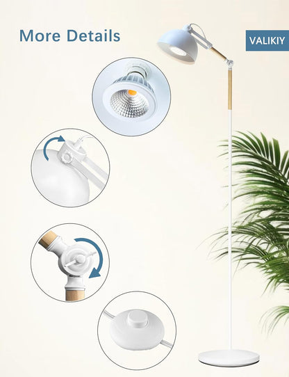 LED Grow Light for Indoor Plants, 20W Adjustable Standing Grow Lamp with Rotatable Head, Foot Switch & External Timer, Full Spectrum, Energy-Efficient & 97+ CRI for Thriving, Lush Growth