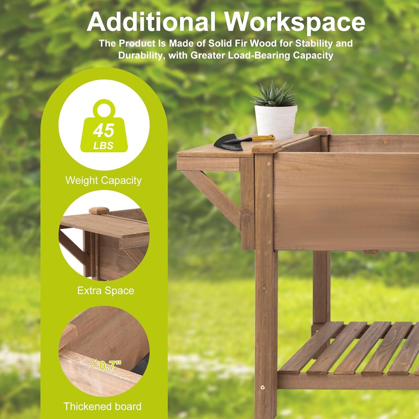 Raised Garden Bed with Legs Outdoor, Elevated Garden Box with Legs, Large Storage Shelf for Vegetable, Flower, Herb, Easy to Assemble，81x23x31 in