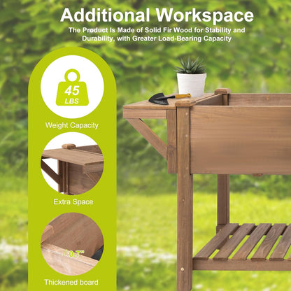 Raised Garden Bed with Legs Outdoor, Elevated Garden Box with Legs, Large Storage Shelf for Vegetable, Flower, Herb, Easy to Assemble，81x23x31 in