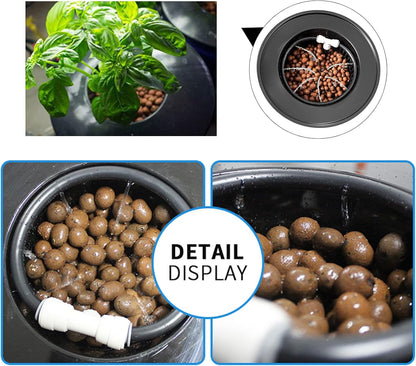 DWC Hydroponics Growing Bucket, Self-Watering Plant Grower, Indoor Garden with Air Pump, Includes Clay Pebbles and 5 Gallon Bucket for Vegetables, Flowers